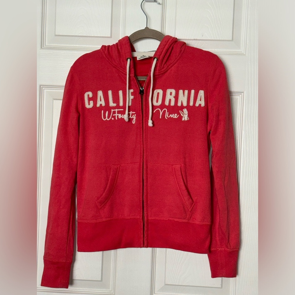 Who.a.u. California  Hoodie Sweatshirt size small peach orange